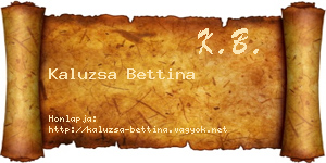 Kaluzsa Bettina névjegykártya